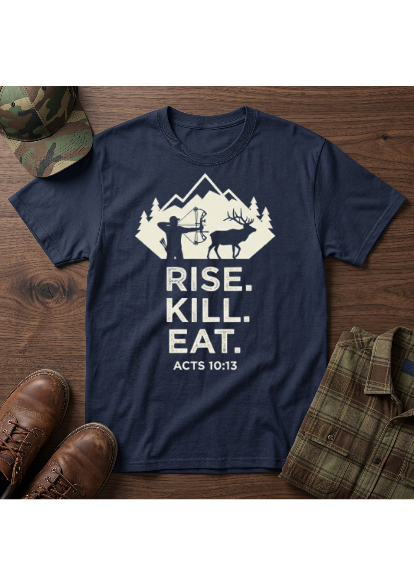 Rise. Kill. Eat. Stacked T-Shirt