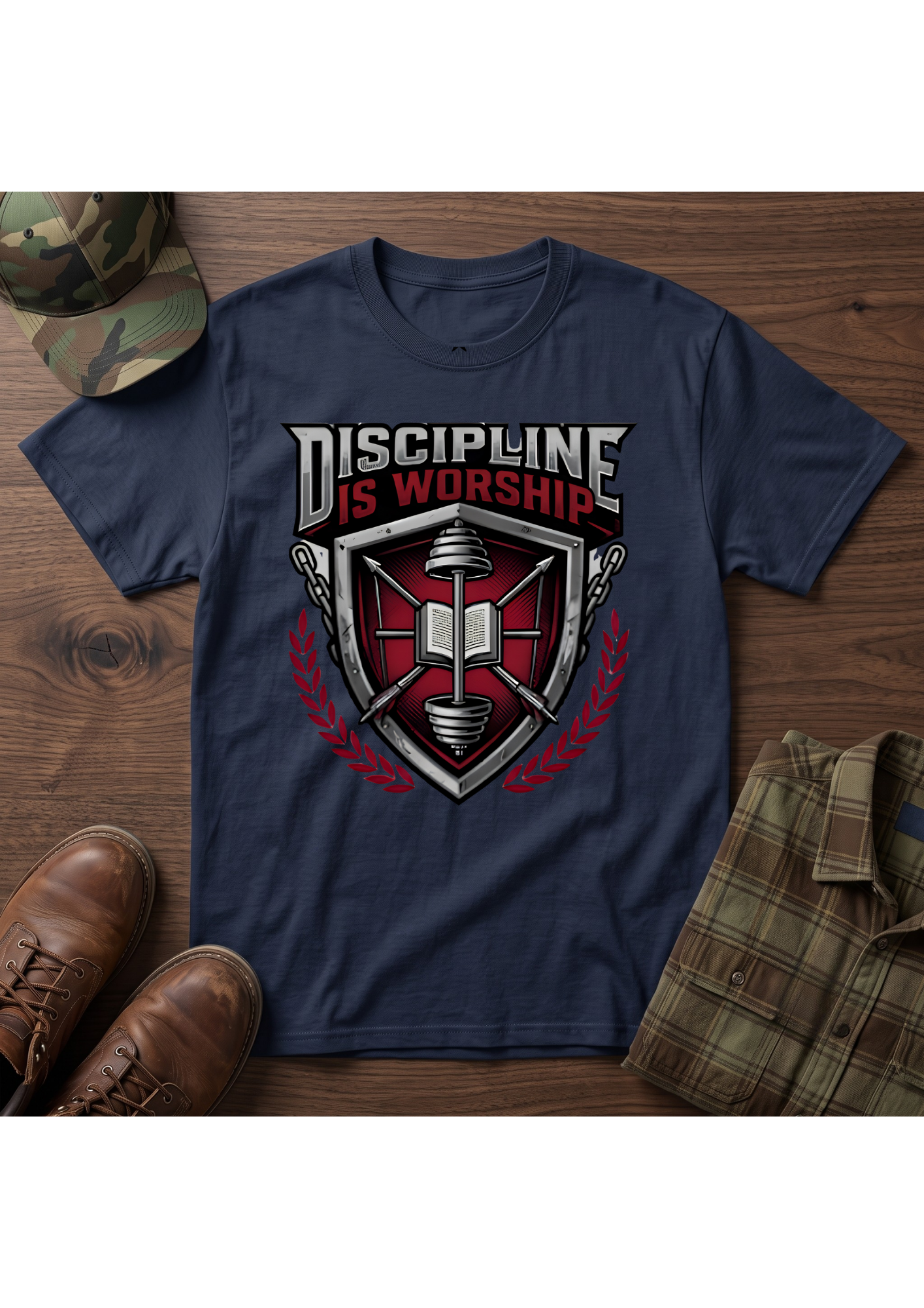 Discipline is Worship Shield T-Shirt