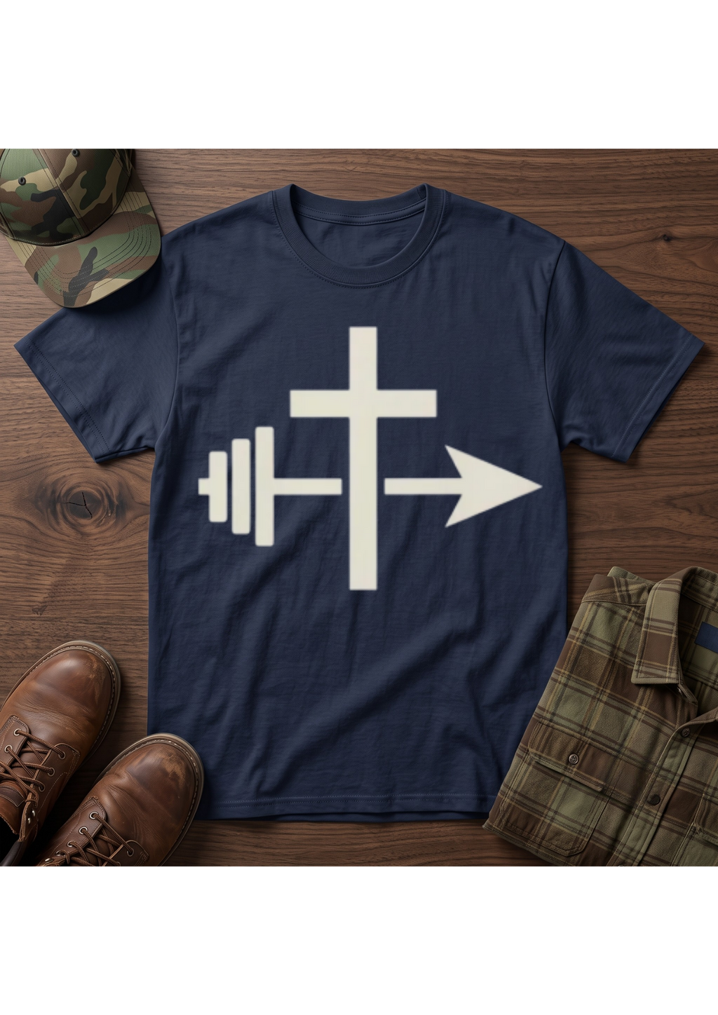 Cross, Barbell and Arrow T-Shirt