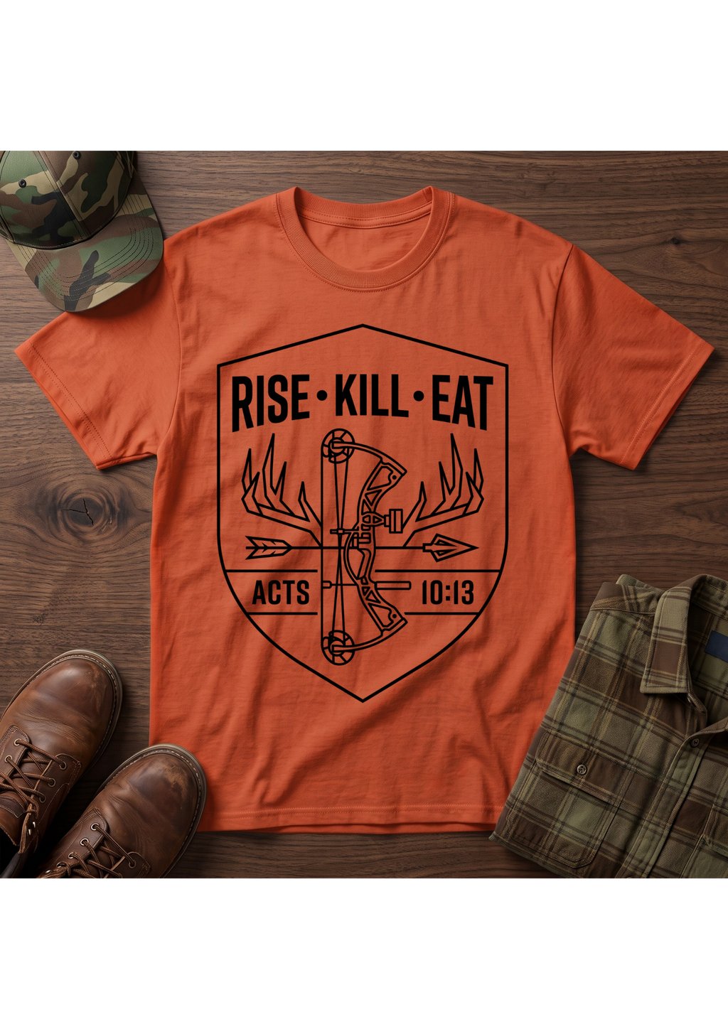 Rise, Kill, Eat Bow and Antler T-Shirt