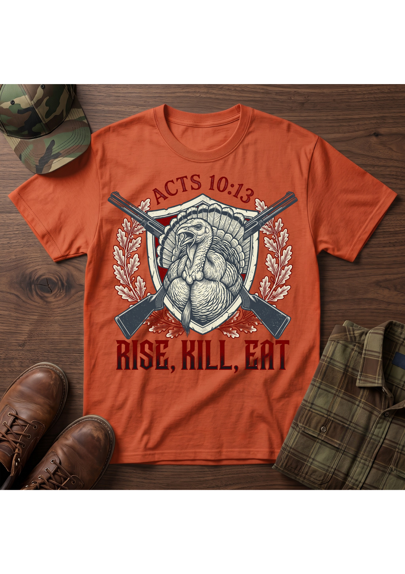 Rise, Kill, Eat Turkey and Shotguns T-Shirt