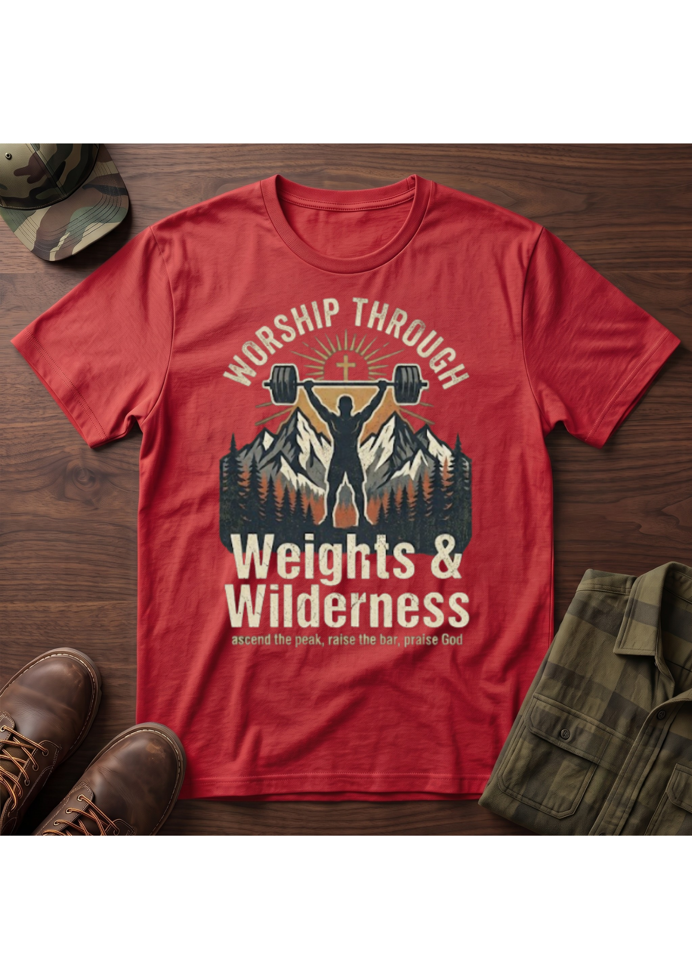 Worship Through Weights & Wilderness T-Shirt
