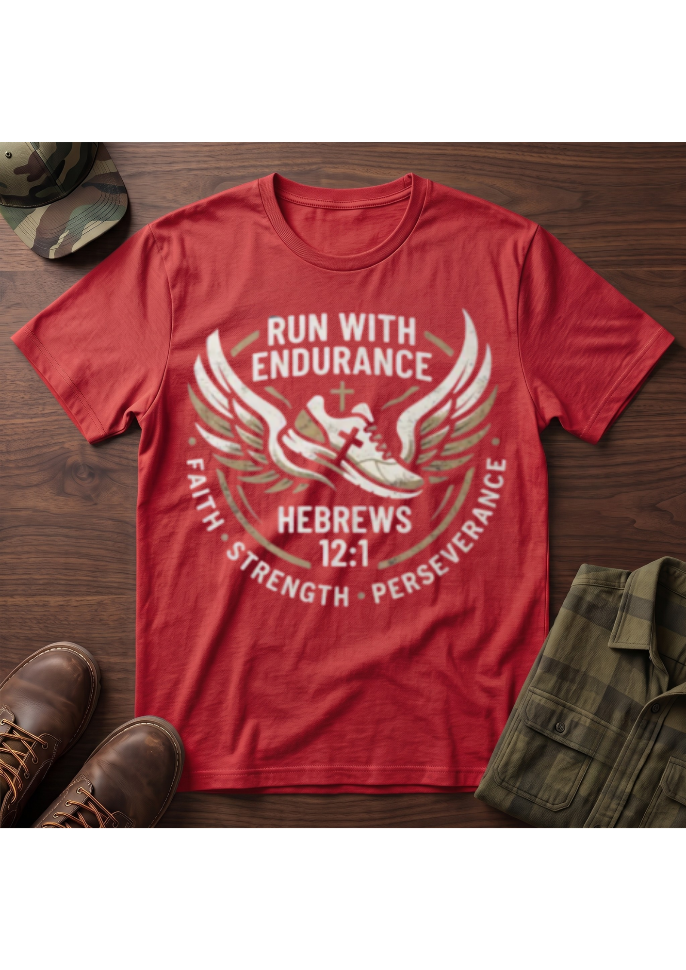 Run with Endurance Hebrews 12:1 T-Shirt