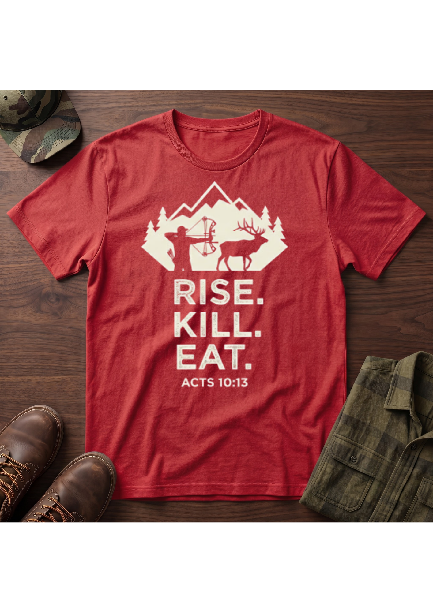 Rise. Kill. Eat. Stacked T-Shirt