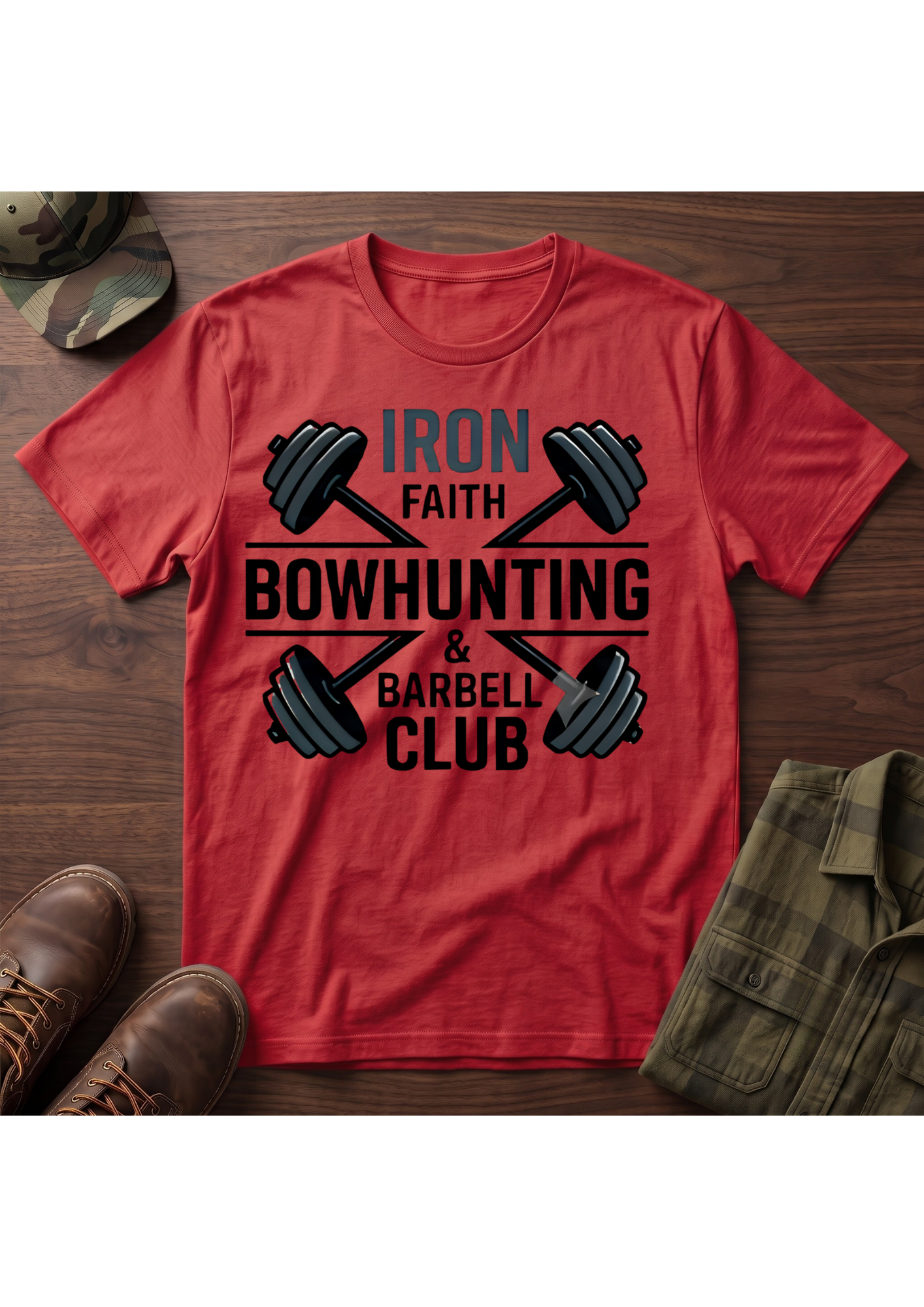 Iron Faith Barbell Crossed T-Shirt