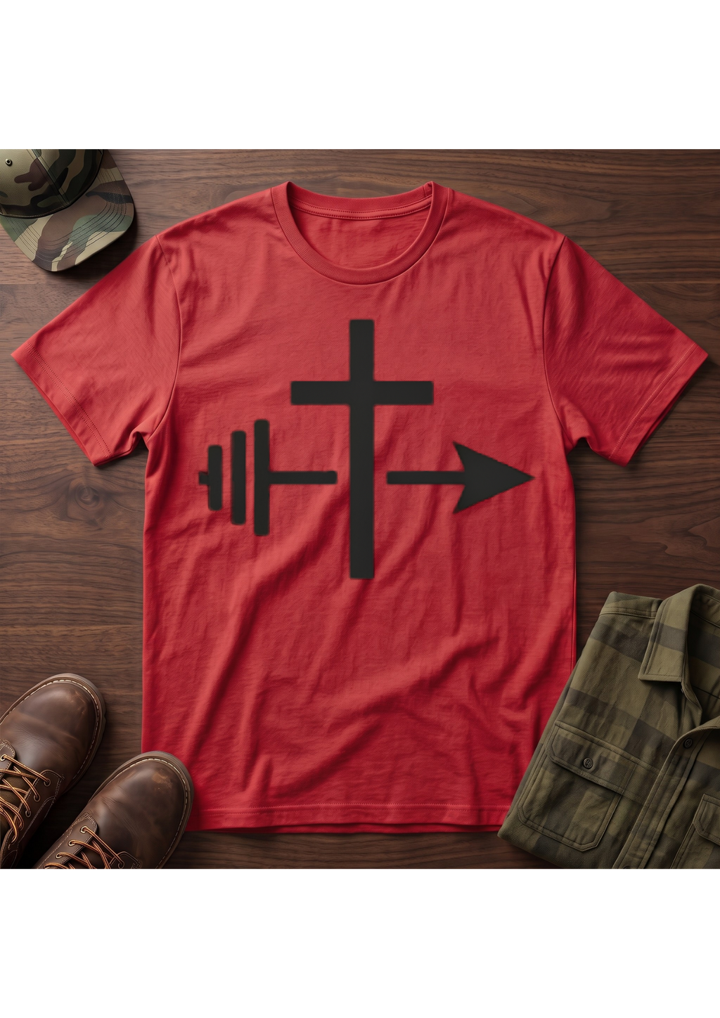 Cross, Barbell and Arrow T-Shirt
