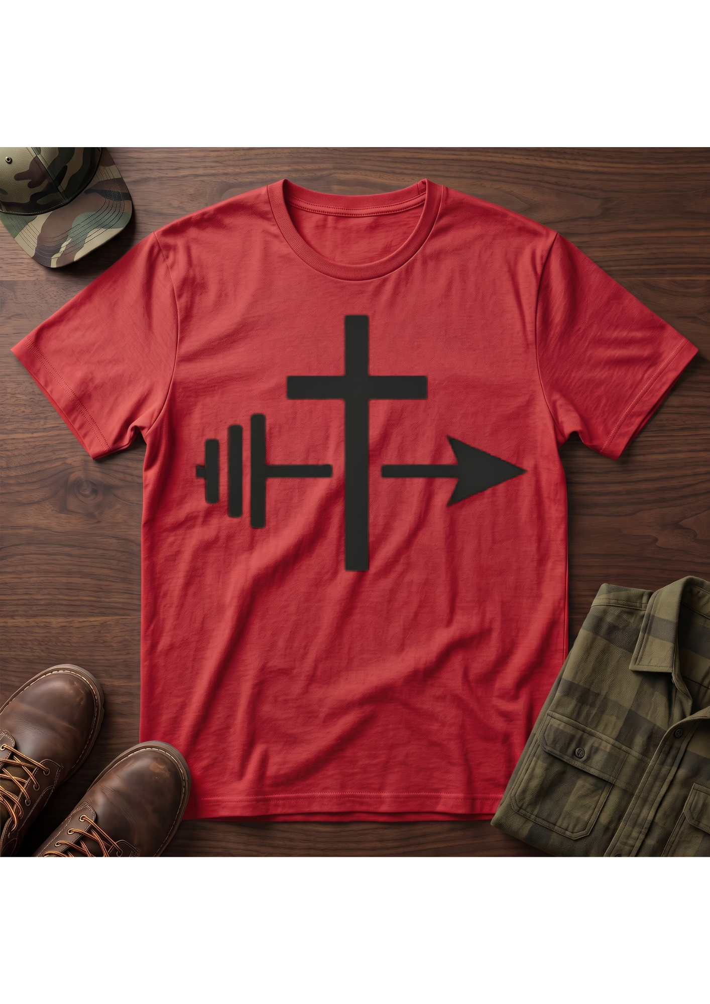 Cross, Barbell and Arrow T-Shirt
