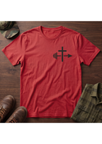Cross and Barbell Chest Logo Only T-Shirt | Faith Fitness Tee