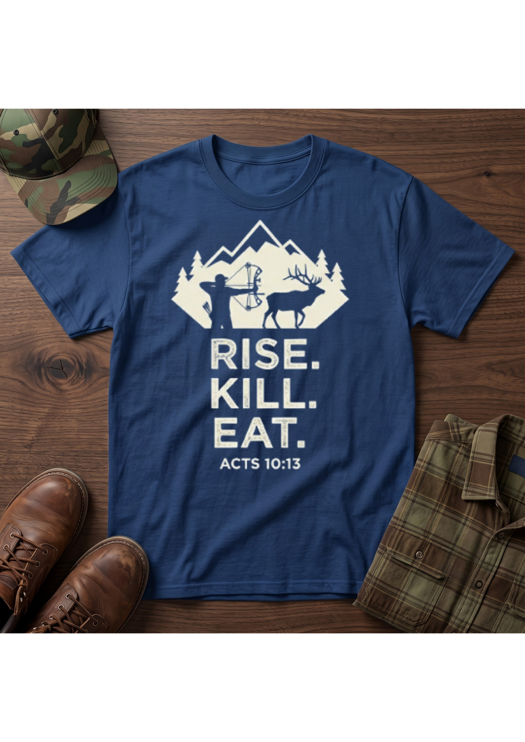 Rise. Kill. Eat. Stacked T-Shirt