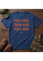 Pray, Train, Hunt Hard Orange T-Shirt