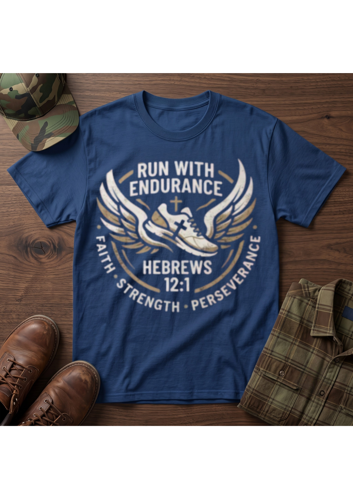 Run with Endurance Hebrews 12:1 T-Shirt