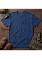 Cross and Barbell Chest Logo Only T-Shirt | Faith Fitness Tee
