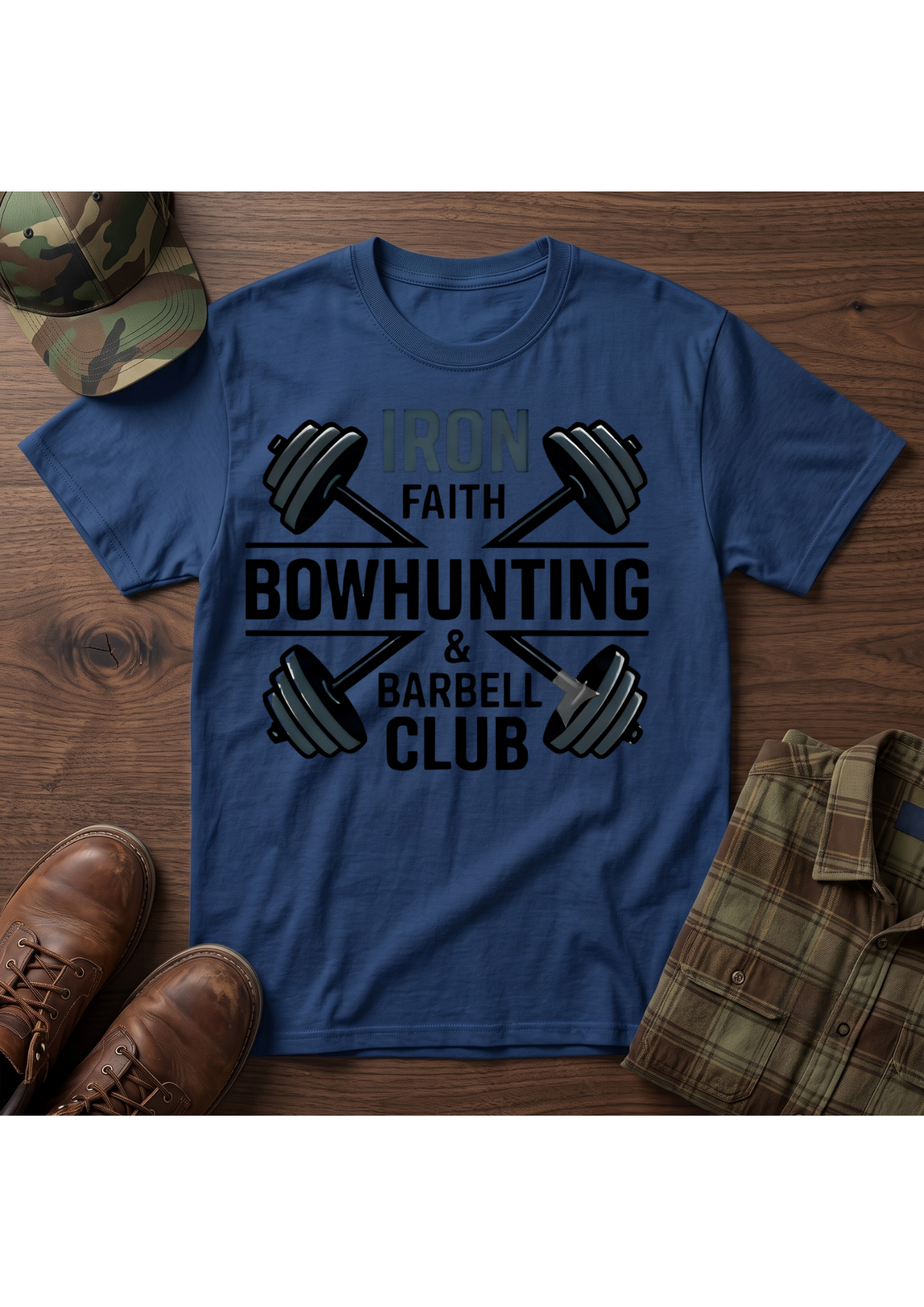 Iron Faith Barbell Crossed T-Shirt