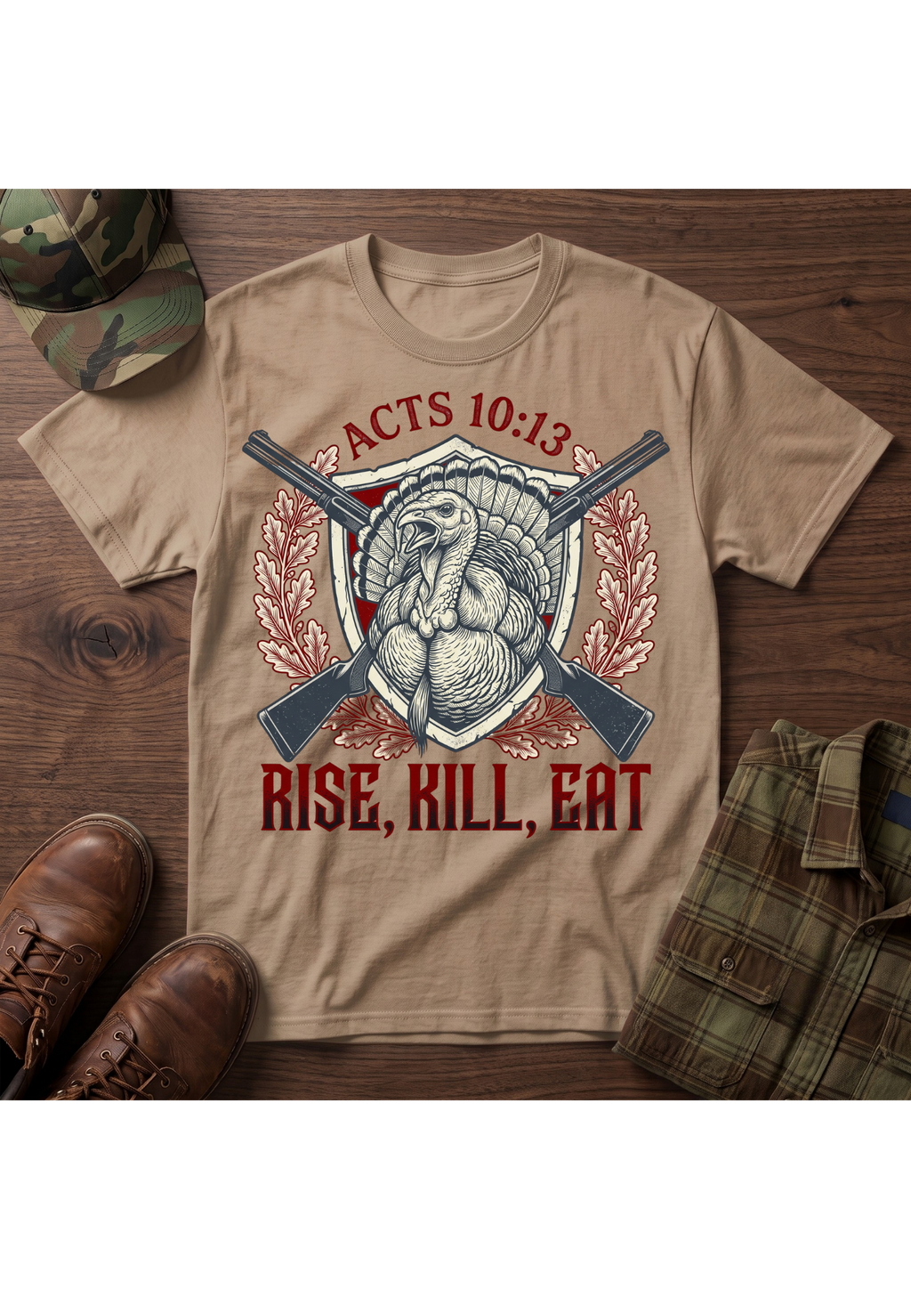Rise, Kill, Eat Turkey and Shotguns T-Shirt