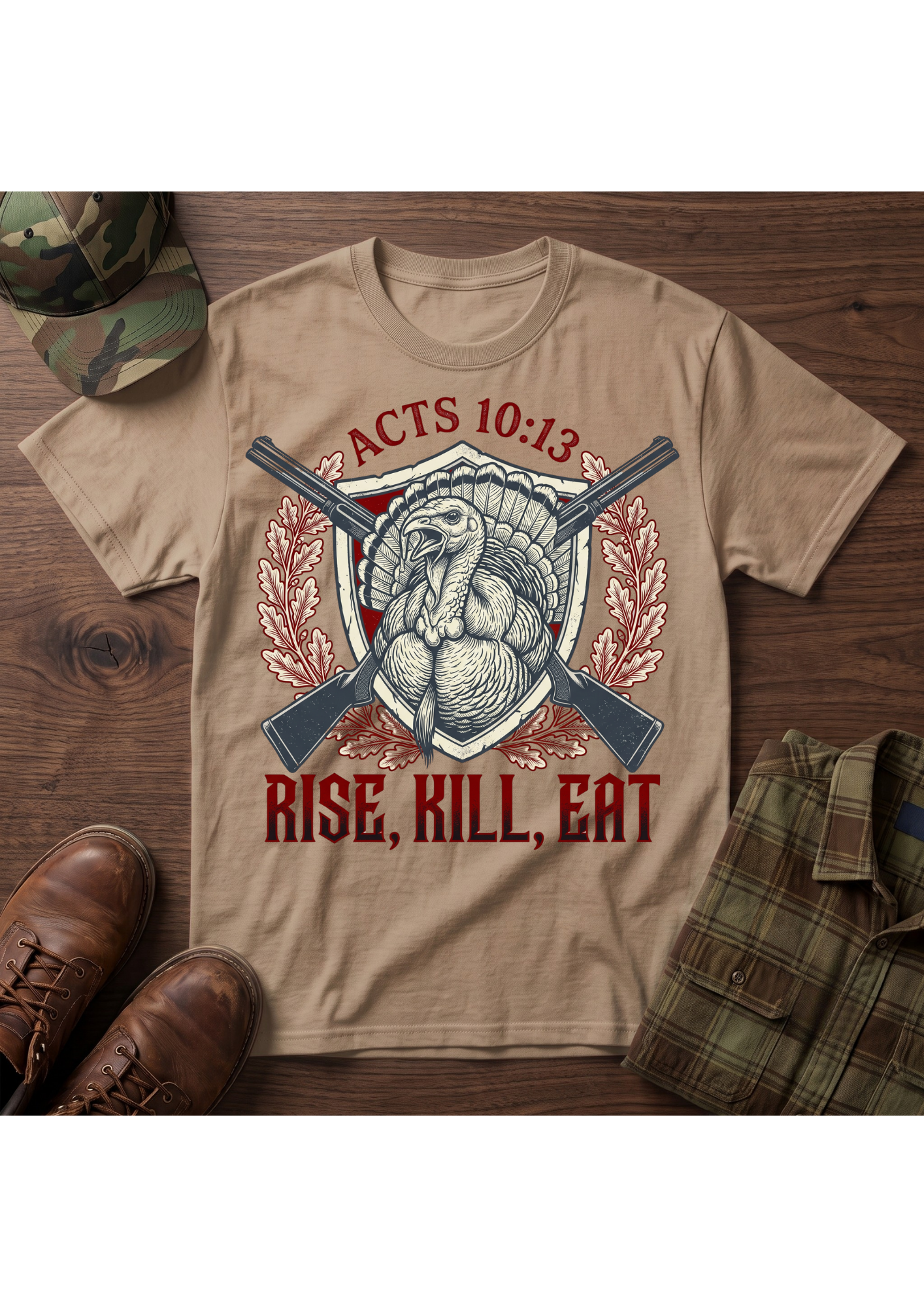 Rise, Kill, Eat Turkey and Shotguns T-Shirt