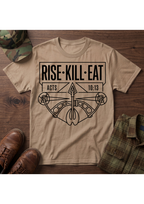 Rise, Kill, Eat Bow and Deer Track T-Shirt