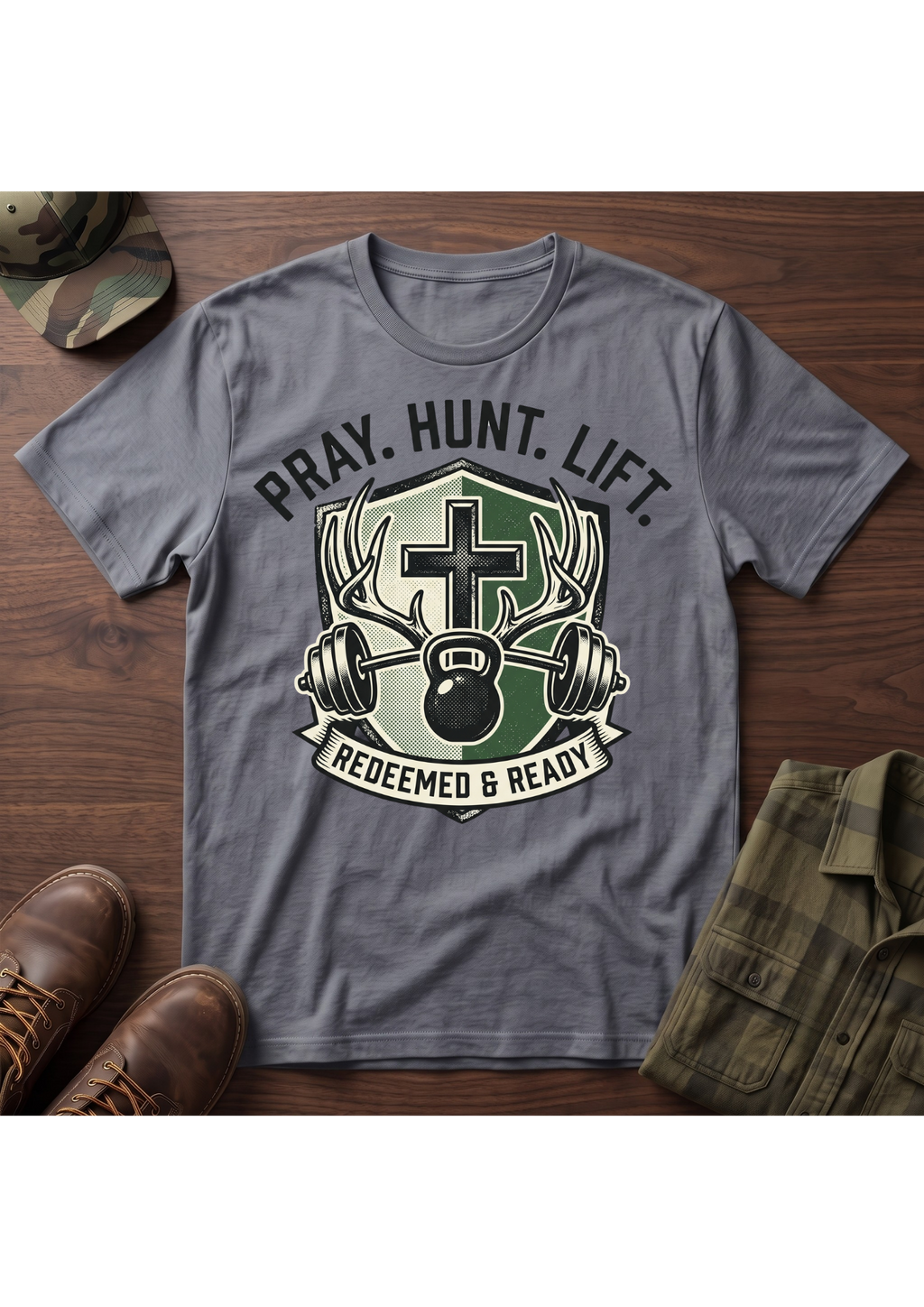Pray. Hunt. Lift. T-Shirt