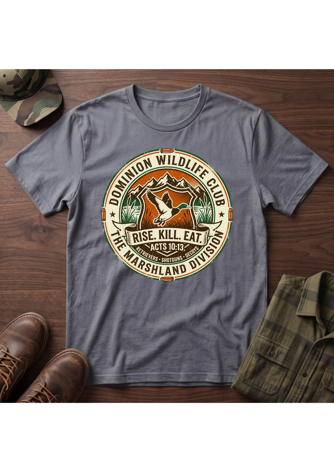 Rise, Kill, Eat Waterfowl Badge T-Shirt