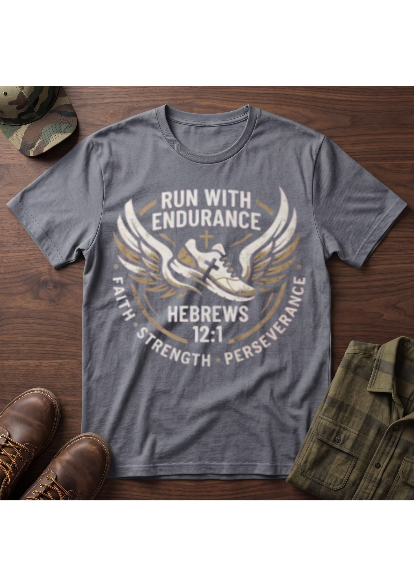 Run with Endurance Hebrews 12:1 T-Shirt