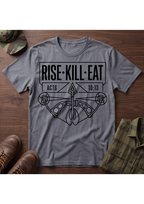 Rise, Kill, Eat Bow and Deer Track T-Shirt