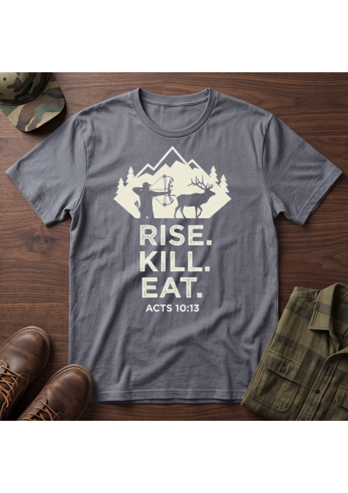 Rise. Kill. Eat. Stacked T-Shirt