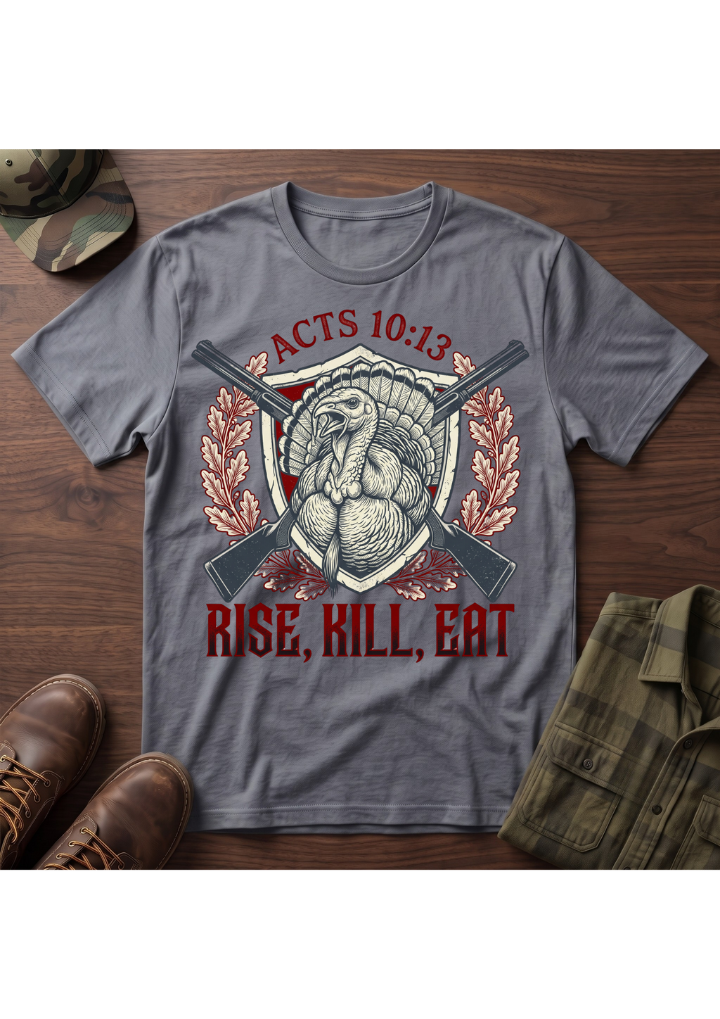 Rise, Kill, Eat Turkey and Shotguns T-Shirt