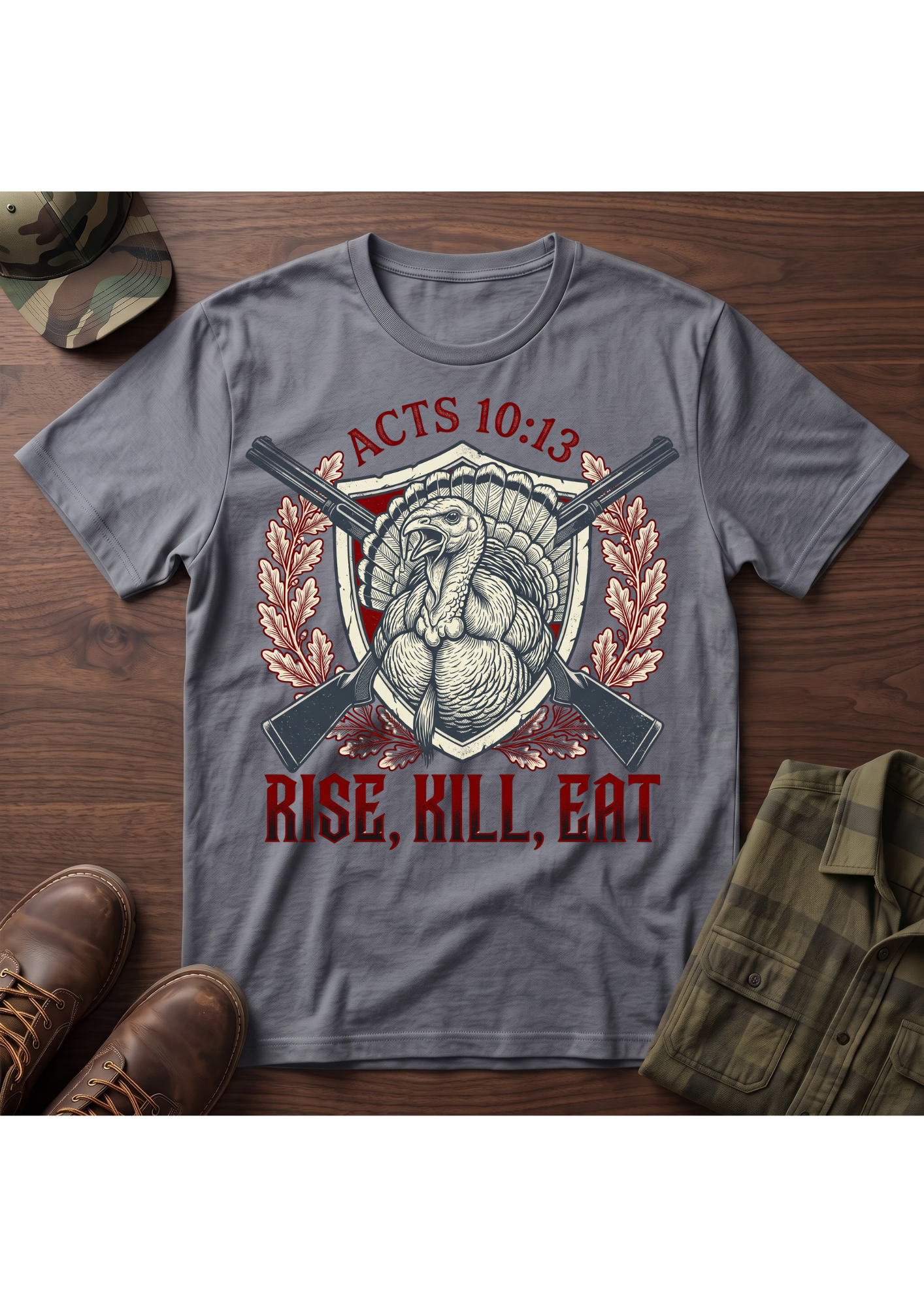 Rise, Kill, Eat Turkey and Shotguns T-Shirt