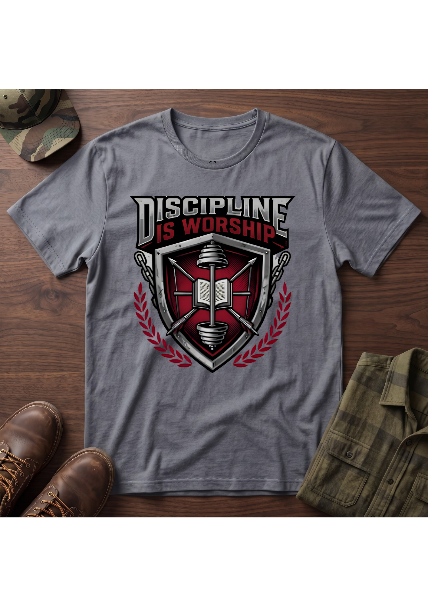 Discipline is Worship Shield T-Shirt