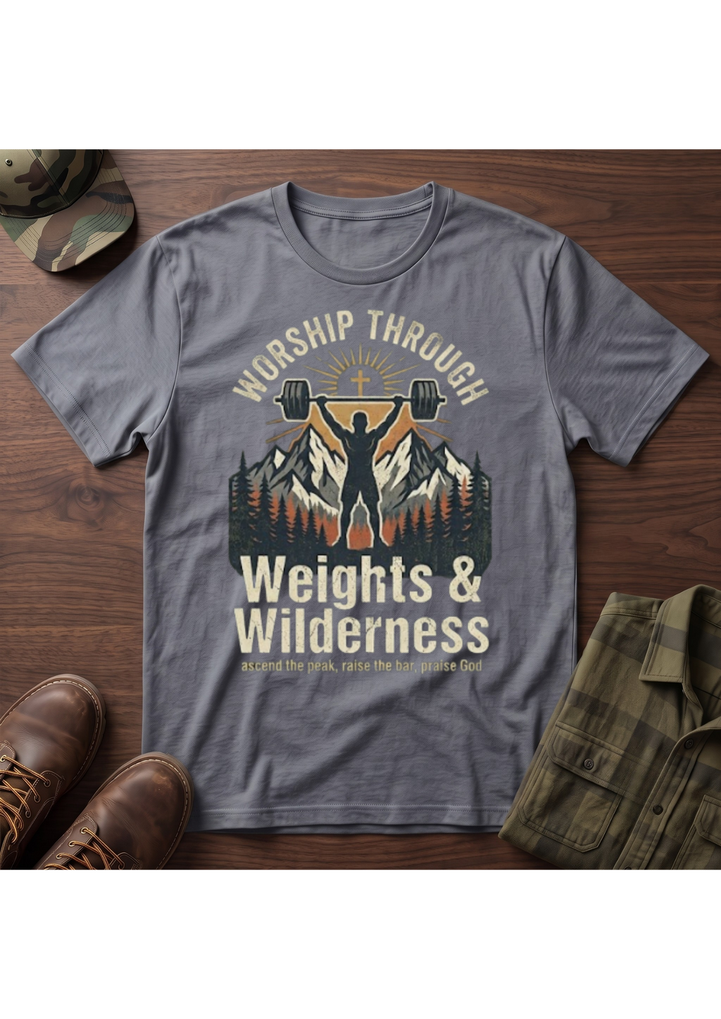 Worship Through Weights & Wilderness T-Shirt