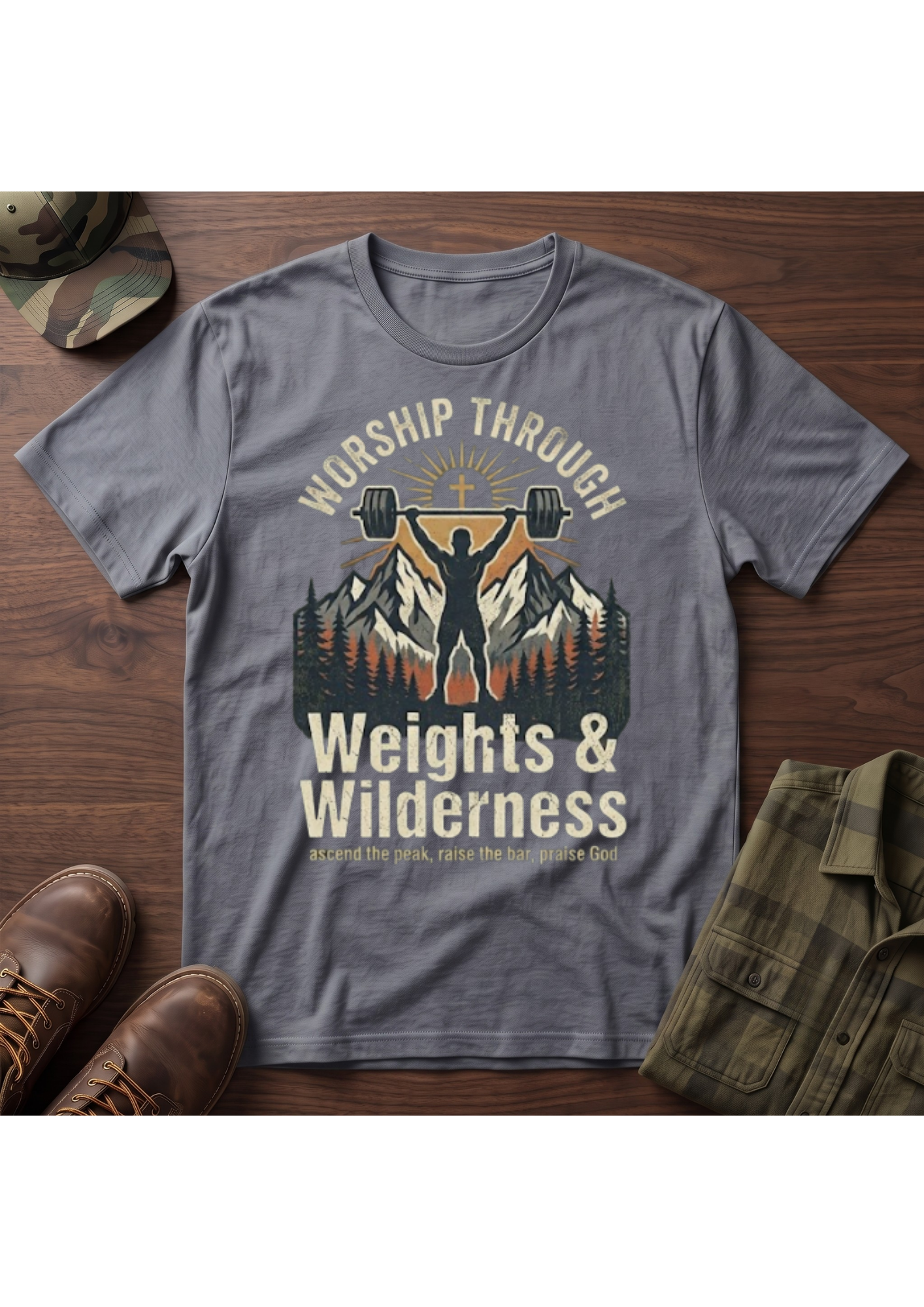 Worship Through Weights & Wilderness T-Shirt