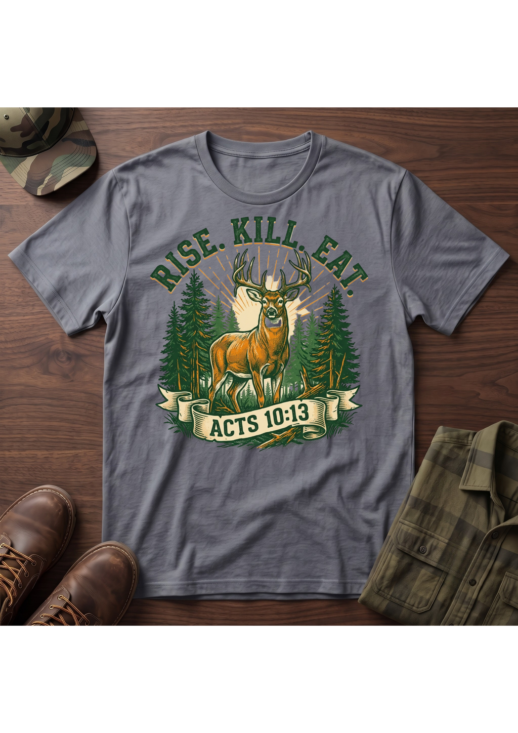 Rise, Kill, Eat Buck Painting T-Shirt