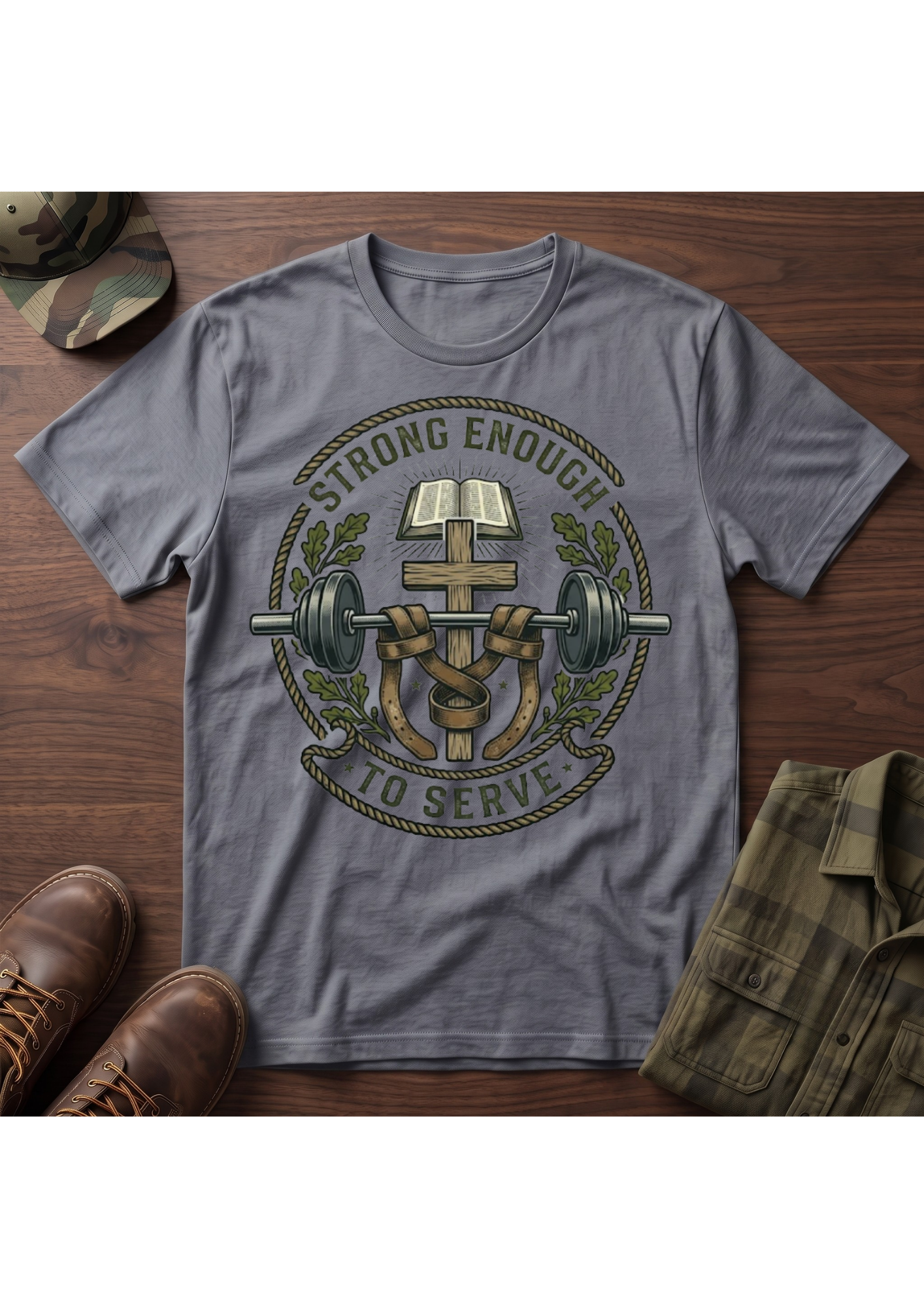Strong Enough to Serve Bible T-Shirt