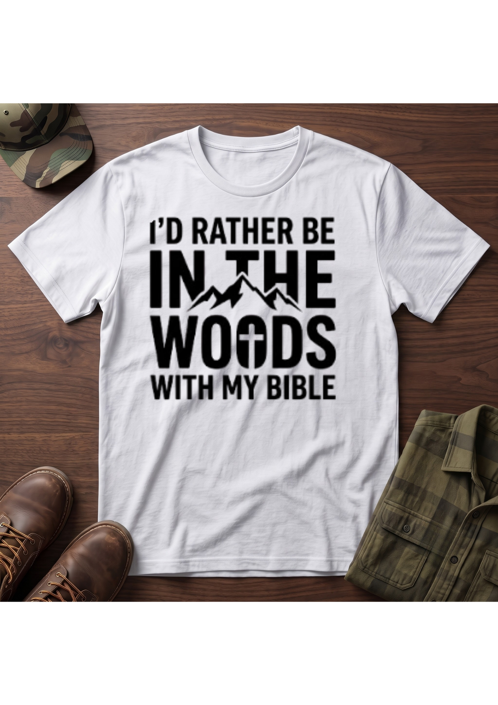 I'd Rather Be in the Woods with my Bible T-Shirt