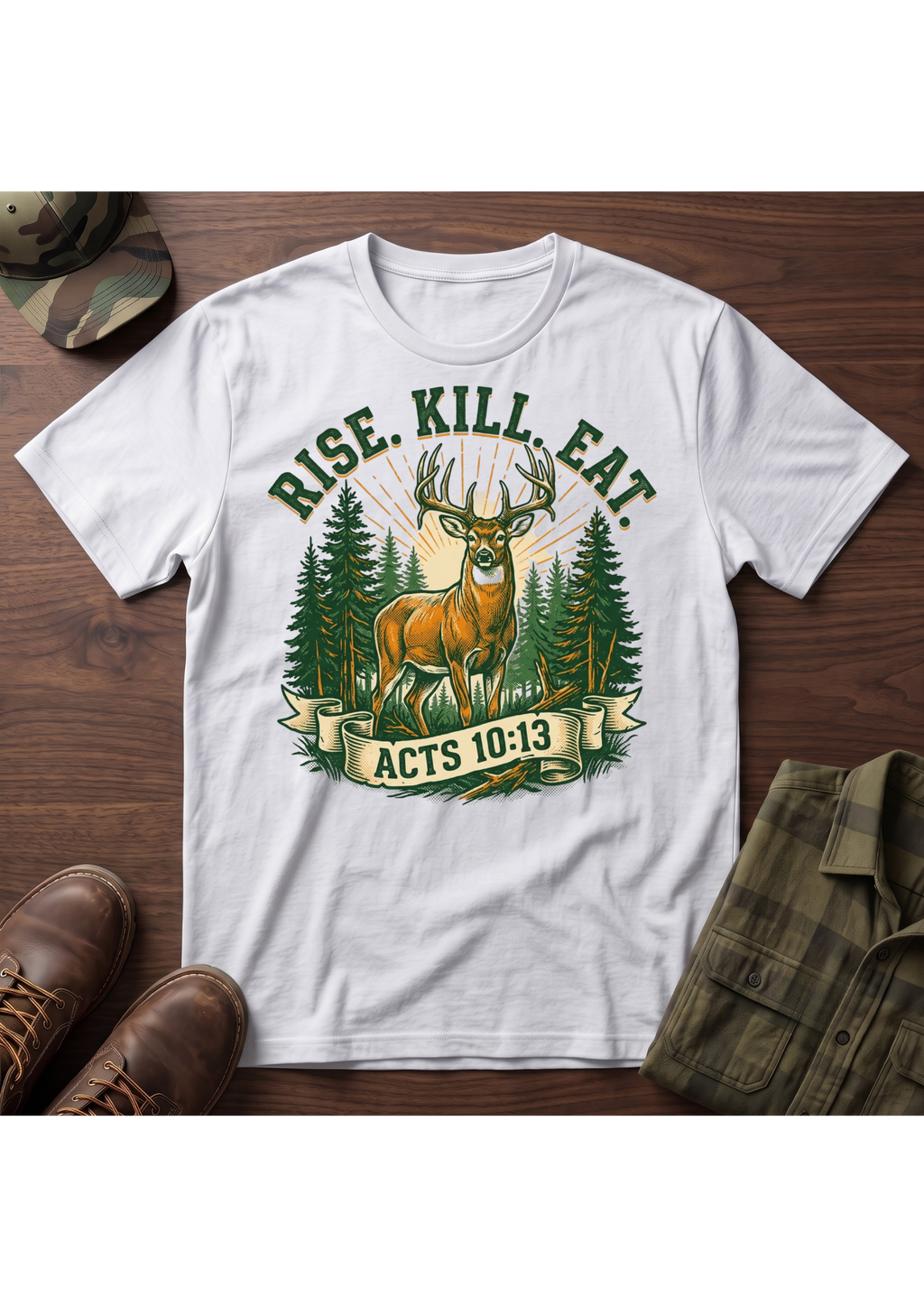 Rise, Kill, Eat Buck Painting T-Shirt