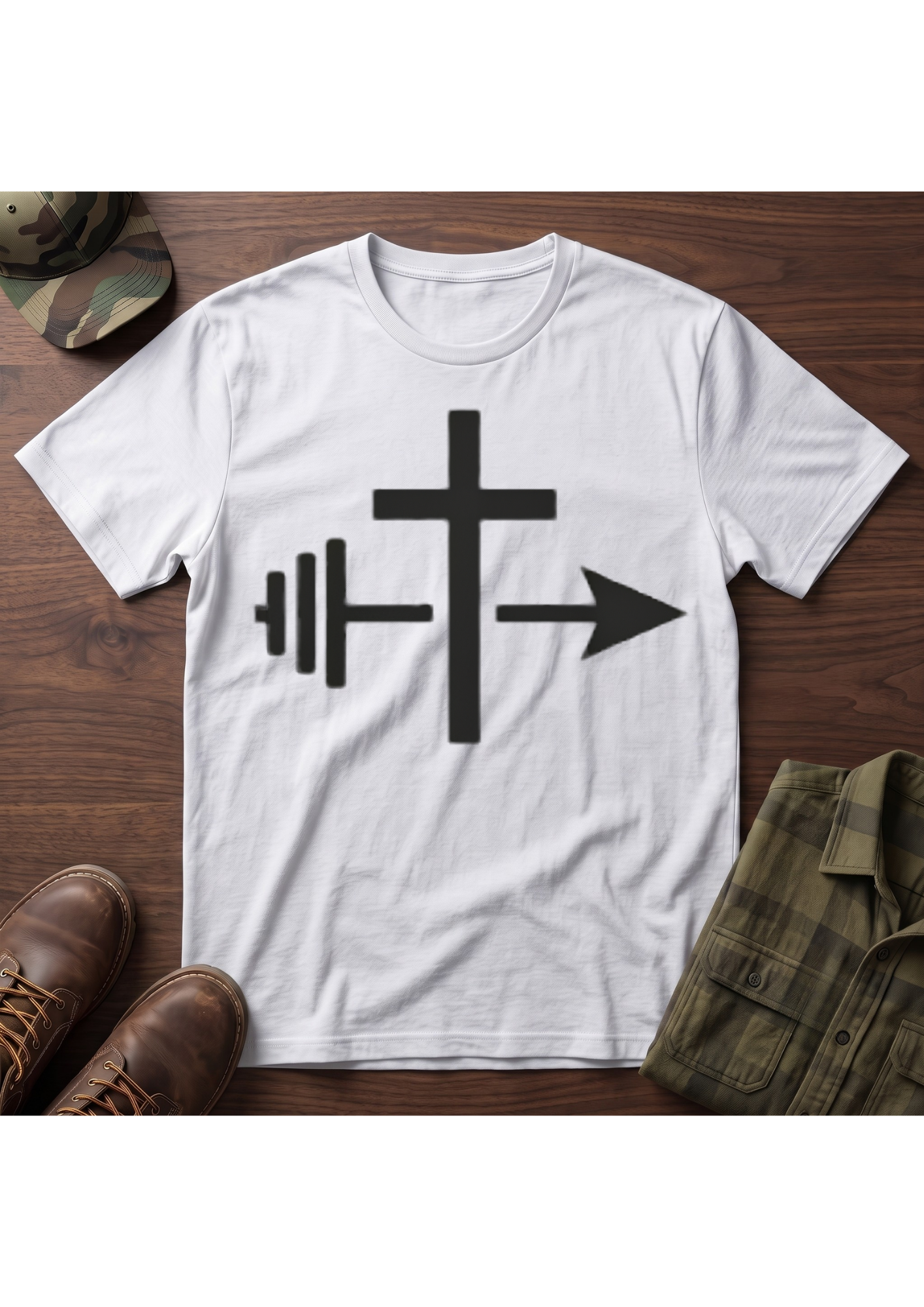 Cross, Barbell and Arrow T-Shirt