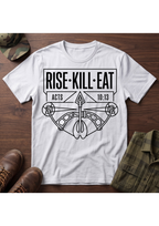 Rise, Kill, Eat Bow and Deer Track T-Shirt