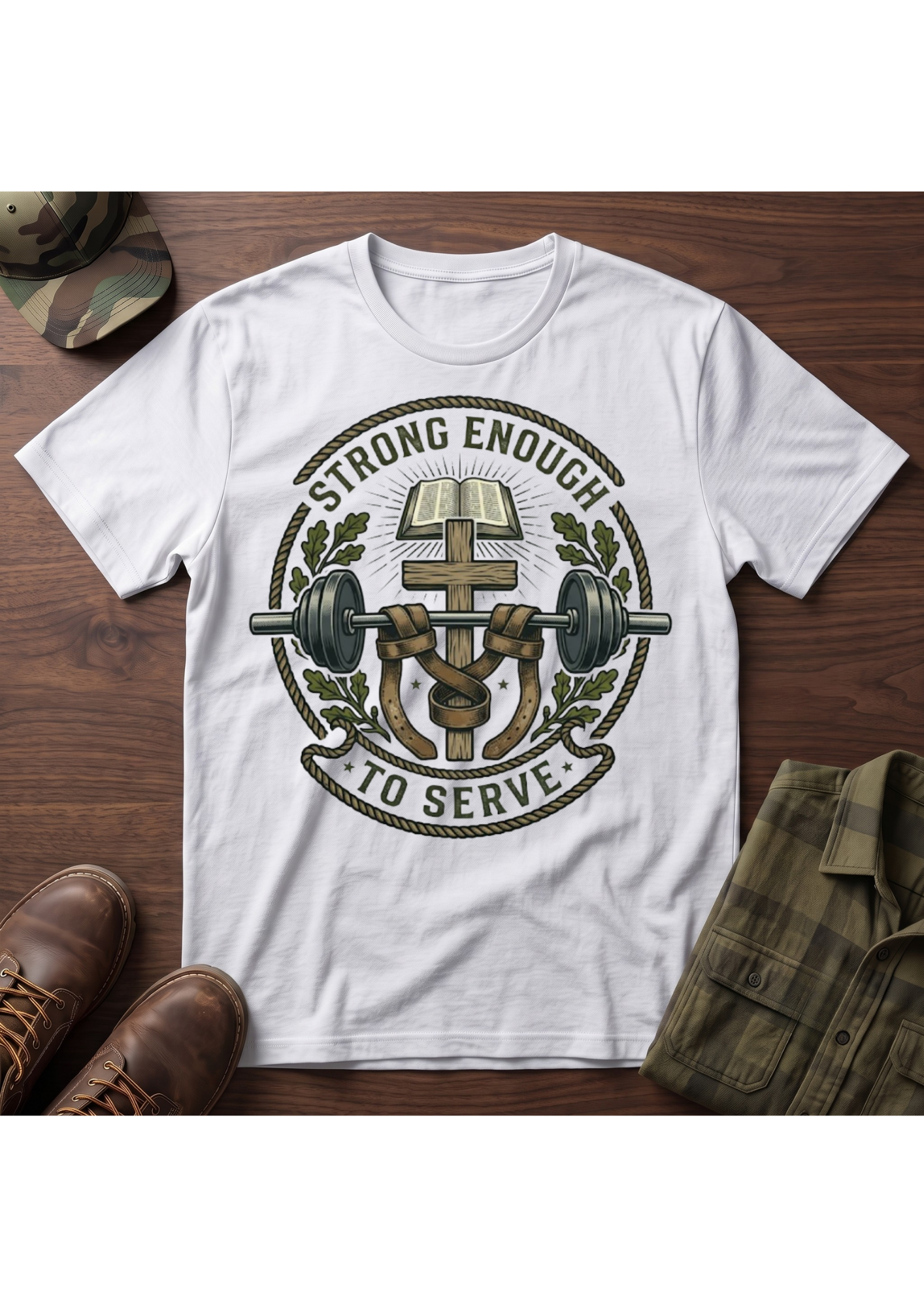 Strong Enough to Serve Bible T-Shirt